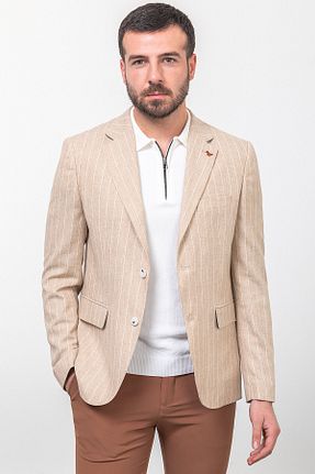 کت بژ مردانه اسلیم فیت Mcr - کد 711482817