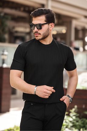 تیشرت مشکی مردانه رگولار Miron - کد 832116820