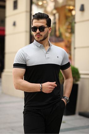 پولوشرت مشکی مردانه پنبه پلی استر Miron - کد 809726060