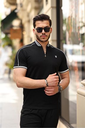 تیشرت مشکی مردانه رگولار Miron - کد 830013509