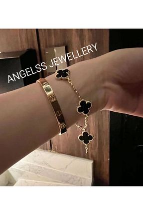 دستبند جواهر طلائی زنانه استیل (فولاد) ANGELSS JEWELLERY - کد 870578063