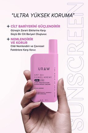 کرم ضد آفتاب صورت SPF 50 + Uraw - کد 803997115