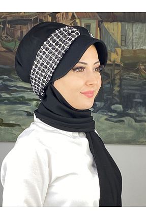 روسری مشکی پنبه پلی استر BUTİKAMBAR - کد 870647453