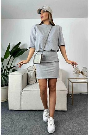 لباس طوسی زنانه بافتنی Ecenin Favorileri - کد 804791688