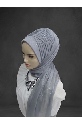 شال طوسی زنانه پنبه پلی استر NurAy - کد 870678655