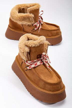 بوت / نیم بوت قهوه ای زنانه چرم مصنوعی DUXAL SHOES - کد 870686291