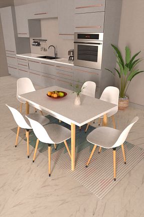ست میز آشپزخانه سفید پلاستیک VİLİNZE - کد 335912026