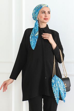 روسری آبی ساتن ESSAHRA - کد 870737514