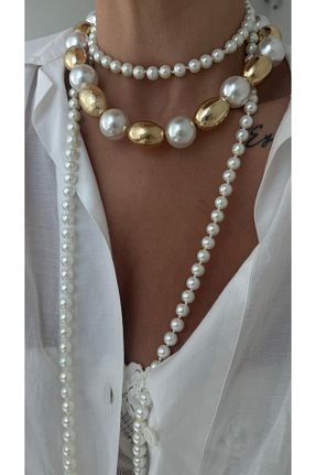 گردنبند مروارید سفید Vi store - کد 870753392
