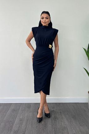 لباس سرمه ای زنانه بافتنی giyimmasalı - کد 870755826