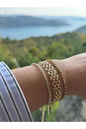 دستبند جواهر طلائی زنانه برنجی Onouqo - کد 870744654
