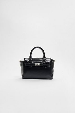 کیف دوشی مشکی زنانه پلی اورتان Stradivarius - کد 870823639