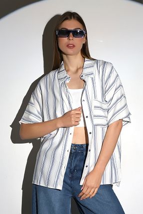پیراهن آبی زنانه رگولار DİVİSTA - کد 849805649