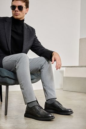 کفش کژوال مشکی مردانه چرم خالص Ziya - کد 853739348