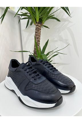 کفش کژوال سرمه ای مردانه چرم خالص Klay Shoes - کد 871174620