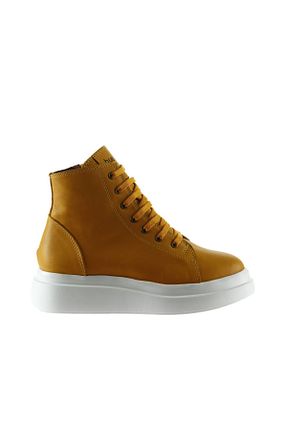 بوت / نیم بوت زرد زنانه چرم خالص Bueno Shoes - کد 223991394