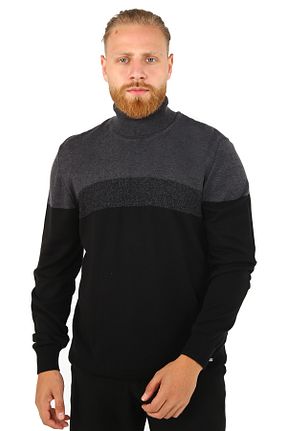 پلیور مشکی مردانه طرح دار DAKSEL - کد 867318562