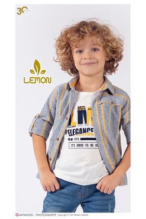 ست بالاتنه و پائین تنه آبی بچه گانه بافتنی Lemon - کد 871180345