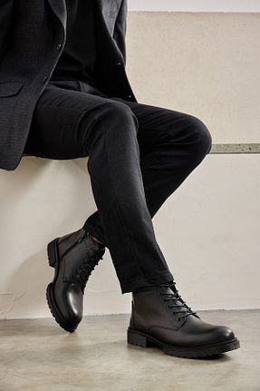 بوت / نیم بوت مشکی مردانه چرم خالص Ziya - کد 864786035