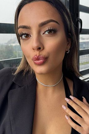 گردنبند جواهر طوسی زنانه زیرکن Takıştır - کد 870833266