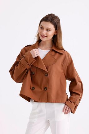 ترنچکت قهوه ای زنانه %100 پنبه PASTELASTORE - کد 844974133