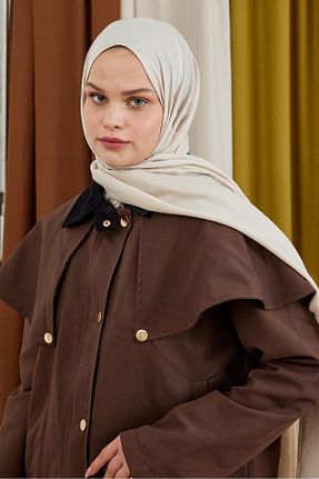 شال خاکی زنانه پنبه ای Modakaşmir - کد 870854260