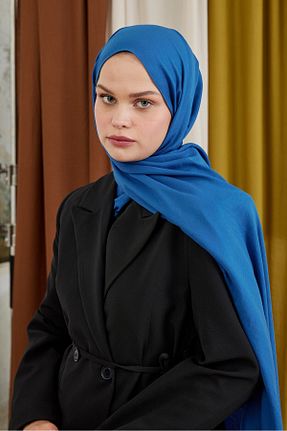 شال سرمه ای زنانه پنبه ای Modakaşmir - کد 870854170