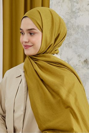شال زرد زنانه پنبه ای Modakaşmir - کد 870854435