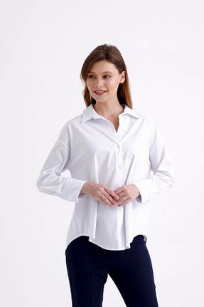 پیراهن سفید زنانه رگولار PASTELASTORE - کد 844594221