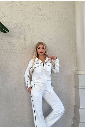 ست بالاتنه و پائین تنه سفید زنانه تریکو bonibon butikk - کد 870884635