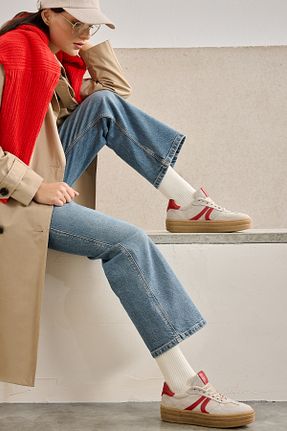 کفش کژوال بژ زنانه چرم خالص Ziya - کد 860844627