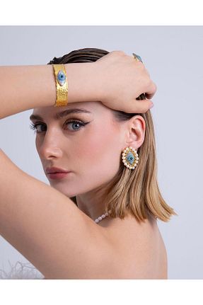 گوشواره جواهر فیروزه ای زیرکن Ma Atölye - کد 810443528
