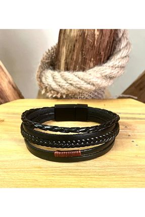 دستبند استیل (فولاد) مشکی مردانه Bay hediye - کد 870928264