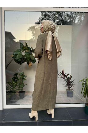 کلاه و ابایا خاکی زنانه پنبه ای Invee - کد 872396842