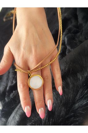گردنبند جواهر قهوه ای زنانه سنگ Jansu Jewellery Desing - کد 870970645