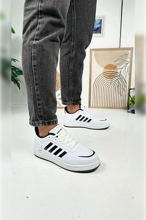 کفش اسنیکر سفید مردانه بند دار İmerShoes - کد 864943423