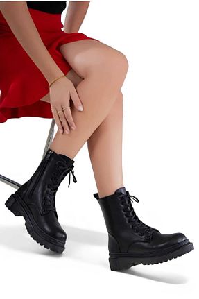 بوت / نیم بوت مشکی زنانه چرم مصنوعی Lideral - کد 871023857