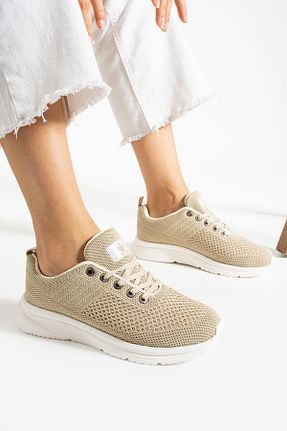 کفش اسنیکر بژ زنانه بند دار mackrock sports - کد 836337443