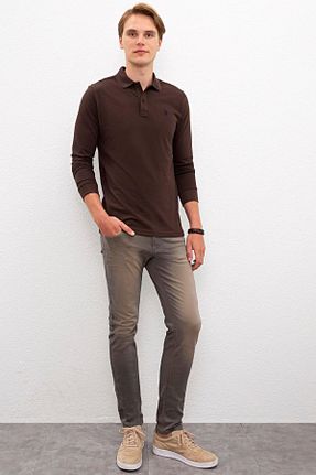 سوئیشرت قهوه ای مردانه ساده U.S. Polo Assn. - کد 871048855