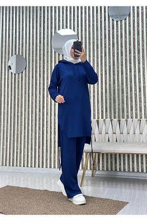 ست گرمکن حجاب آبی زنانه رگولار Moda Krash - کد 871058623