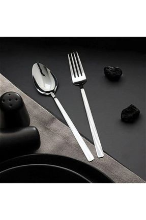 قاشق و چنگال و کارد متالیک 12 نفره gök - کد 274093507