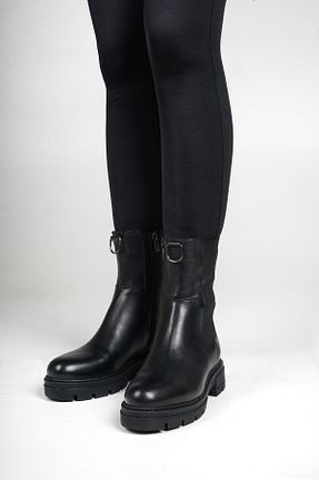 بوت / نیم بوت مشکی زنانه چرم خالص Gusse - کد 774850900