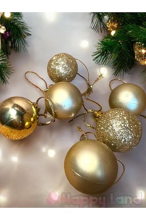 تزئینات کریسمس زرد Happyland - کد 871355296