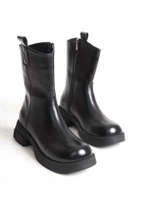 بوت / نیم بوت مشکی زنانه چرم مصنوعی Lively Stylish - کد 871072103