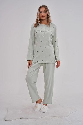 ست لباس راحتی سایز بزرگ رنگی زنانه Kalp Mecit Pijama - کد 871083959