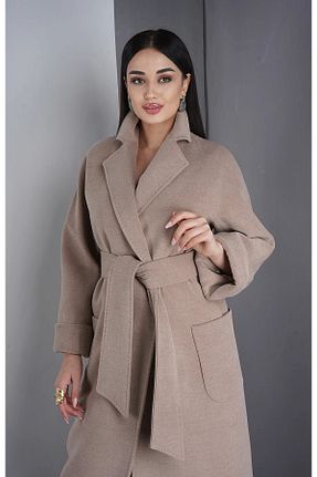 پالتو قهوه ای زنانه پشمی Eccim Fashion - کد 826838511