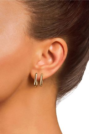 گوشواره طلا طلائی زنانه 18 عیار Joy of Jade - کد 734346424