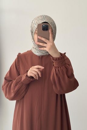 کلاه و ابایا قهوه ای زنانه پنبه ای ANDE - کد 871132951