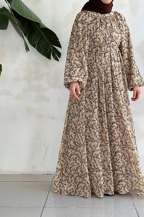 لباس حجاب بژ زنانه کلوش ANDE - کد 871118176