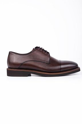 کفش کلاسیک قهوه ای مردانه چرم خالص İmza - کد 871126613